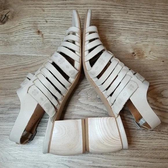 Lucky Brand Natissha Slingback Open Toe Low Tan Block Heel Shoes Size 7 - Picture 5 of 13